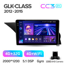 Штатная магнитола Teyes CC3 2k 4+32 Gb Mercedes-Benz GLK-Class X204 2012-2015 9″