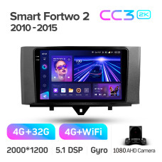 Штатная магнитола Teyes CC3 2k 4+32 Gb Mercedes-Benz Smart Fortwo 2 2010-2015 (F1) 9″