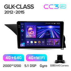 Штатная магнитола Teyes CC3 2k 4+64 Gb Mercedes-Benz GLK-Class X204 2012-2015 9″