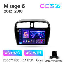Штатна магнітола Teyes CC3 4+32 Gb Mitsubishi Mirage 6 2012-2018 9" 2k