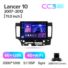 Штатна магнітола Teyes CC3 6+128 Gb Mitsubishi Lancer 10 CY 2007-2012 (B) 11" 2k