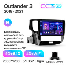 Штатна магнітола Teyes CC3 4+64 Gb Mitsubishi Outlander 3 GF0W GG0W (1 Din) 2012-2018 (B) 10" 1din 2k