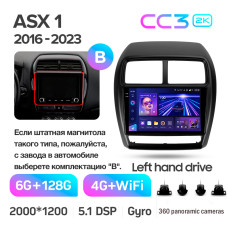 Штатна магнітола Teyes CC3 6+128 Gb з коловим оглядом 360° Mitsubishi ASX 1 (Left hand drive) 2016-2023 (B) 9" 2k