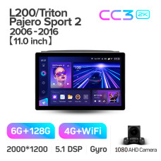 Штатна магнітола Teyes CC3 6+128 Gb Mitsubishi Pajero Sport 2 L200 Triton 2008-2016 (CAN BUS) 11" 2k (L1)