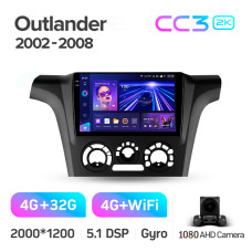 Штатная магнитола Teyes CC3 2k 4+32 Gb Mitsubishi Outlander 1 2002-2008 (F1) 9″