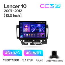 Штатна магнітола Teyes CC3 4+32 Gb Mitsubishi Lancer 10 CY 2007-2012 (A) 13" 2k