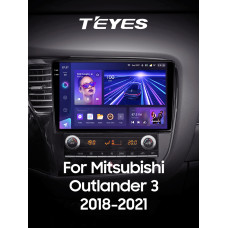 Штатная магнитола Teyes CC3 2k 6+128 Gb 360° Mitsubishi Outlander 3 GF0W GG0W 2018-2021 10″