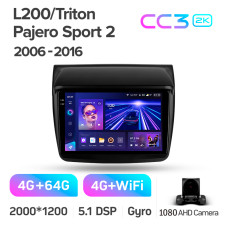 Штатна магнітола Teyes CC3 4+64 Gb Mitsubishi Pajero Sport 2 L200 Triton 2008-2016 9" 2k
