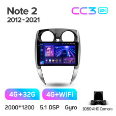 Штатная магнитола Teyes CC3 2k 4+32 Gb Nissan Note 2 E12 2012-2021 10″