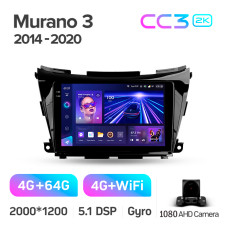 Штатная магнитола Teyes CC3 2k 4+64 Gb Nissan Murano 3 Z52 2014-2020 10″