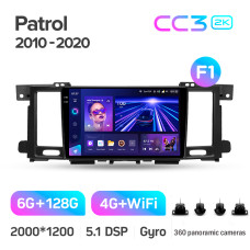 Штатная магнитола Teyes CC3 2k 6+128 Gb 360° Nissan Patrol Y62 2010-2020 (F1) 9″