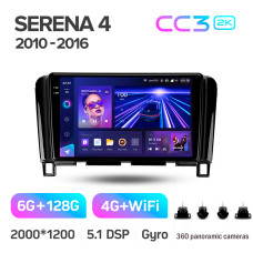 Штатна магнітола Teyes CC3 6+128 Gb з коловим оглядом 360° Nissan Serena 4 C26 2010-2016 9" 2k