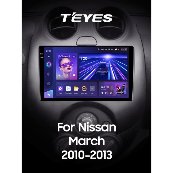 Штатна магнітола Teyes CC3 6+128 Gb з коловим оглядом 360° Nissan March Micra K13 2010-2013 9