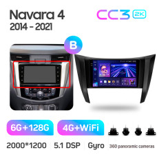 Штатна магнітола Teyes CC3 6+128 Gb з коловим оглядом 360° Nissan Navara D23 IV 4 2014-2021 (B) 9" 2k (L1)