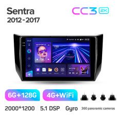 Штатная магнитола Teyes CC3 2k 6+128 Gb 360° Nissan Sentra B17 2012-2017 10″