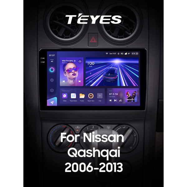 Штатная магнитола Teyes CC3 2k 6+128 Gb Nissan Qashqai 1 J10 2006-2013 (F2) 9″