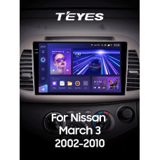 Штатна магнітола Teyes CC3 6+128 Gb з коловим оглядом 360° Nissan March Micra 3 K12 2002-2010 9" 2k