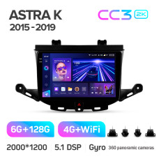 Штатна магнітола Teyes CC3 6+128 Gb з коловим оглядом 360° Opel Astra K 2015-2022 (A) 9" 2k