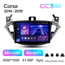 Штатная магнитола Teyes CC3 2k 6+128 Gb 360° Opel Corsa 2014-2019 9″