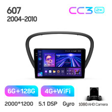 Штатна магнітола Teyes CC3 6+128 Gb Peugeot 607 2004-2010 9" 2k (L1)