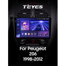Штатная магнитола Teyes CC3 2k 6+128 Gb 360° Peugeot 206 1998-2012 9″