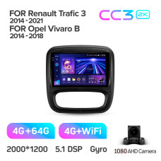 Штатна магнітола Teyes CC3 4+64 Gb Renault Trafic 3 2014-2021 / Opel Vivaro B 2014-2018 9" 2k (L1)