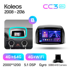Штатная магнитола Teyes CC3 2k 4+64 Gb Renault Koleos 2008-2016 (B) 9″