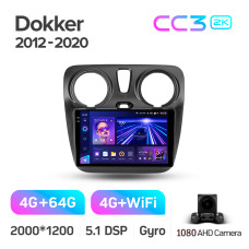 Штатна магнітола Teyes CC3 4+64 Gb Renault Dokker 2012-2020 9" 2k