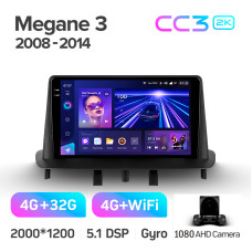 Штатная магнитола Teyes CC3 2k 4+32 Gb Renault Megane 3 2008-2014 9″