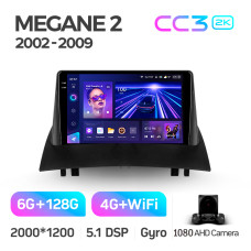 Штатная магнитола Teyes CC3 2k 6+128 Gb Renault Megane 2 2002-2009 9″