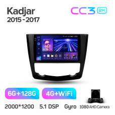 Штатная магнитола Teyes CC3 2k 6+128 Gb Renault Kadjar 2015-2017 9″
