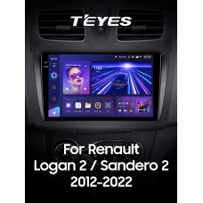 Штатна магнітола Teyes CC3 4+64 Gb Renault Logan 2 2012-2022 Sandero 2 2013-2022 (F1) (B) 9" 2k (L1)