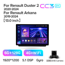 Штатна магнітола Teyes CC3 6+128 Gb Renault Arkana 2019-2023 (F2) 13" 2k
