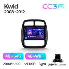 Штатна магнітола Teyes CC3 4+64 Gb Renault KWID 2015-2019 9" 2k (L1)