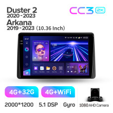 Штатная магнитола Teyes CC3 2k 4+32 Gb Renault Duster HM 2 2020-2023 (F1) 10″