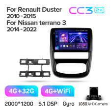 Штатна магнітола Teyes CC3 4+32 Gb Renault Duster 1 2010-2015 For Nissan terrano 3 2014-2022 9" 2k