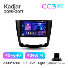 Штатная магнитола Teyes CC3 2k 4+64 Gb Renault Kadjar 2015-2017 9″