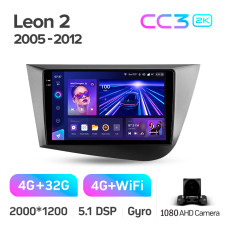 Штатная магнитола Teyes CC3 2k 4+32 Gb Seat Leon 2 2005-2012 (F2) 9″