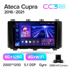 Штатна магнітола Teyes CC3 6+128 Gb Seat Ateca Cupra 2016-2021 9" 2k