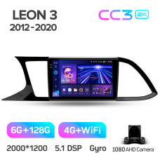 Штатная магнитола Teyes CC3 2k 6+128 Gb Seat Leon 3 2012-2020 (F3) 9″