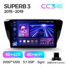 Штатная магнитола Teyes CC3 2k 4+32 Gb Skoda Superb 3 2015-2019 10″