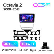 Штатна магнітола Teyes CC3 4+32 Gb Skoda Octavia 2 A5 2008-2013 10" black 2k