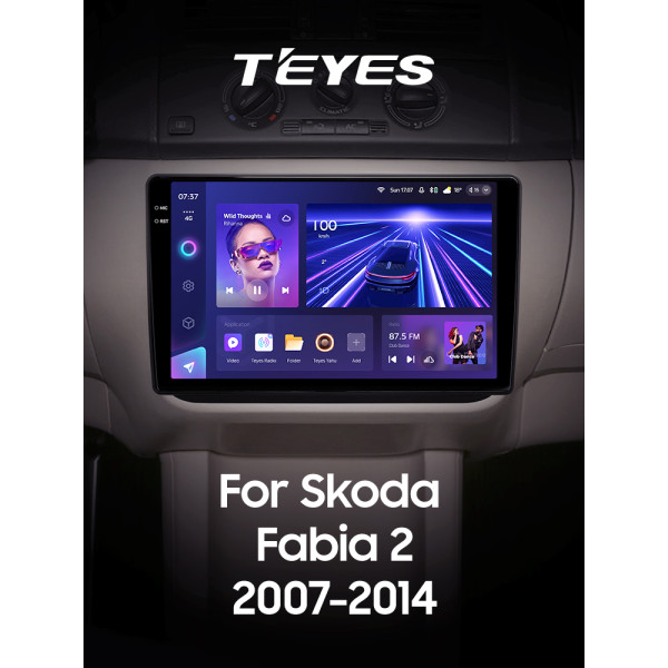 Штатная магнитола Teyes CC3 2k 6+128 Gb 360° Skoda Fabia 2 2007-2014 10″