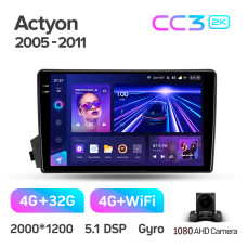 Штатная магнитола Teyes CC3 2k 4+32 Gb SsangYong Actyon C100 2005-2011 9″
