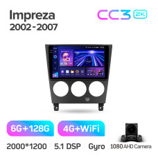 Штатная магнитола Teyes CC3 2k 6+128 Gb Subaru Impreza GD GG 2002-2007 9″