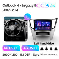 Штатная магнитола Teyes CC3 2k 6+128 Gb 360° Subaru Outback 4/Legacy 5 2009-2014 9″