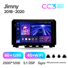 Штатная магнитола Teyes CC3 2k 6+128 Gb 360° Suzuki Jimny JB64 2018-2020 9″
