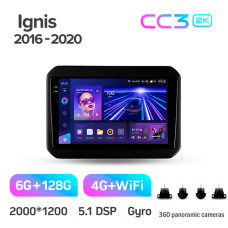 Штатная магнитола Teyes CC3 2k 6+128 Gb 360° Suzuki Ignis 2016-2020 9″