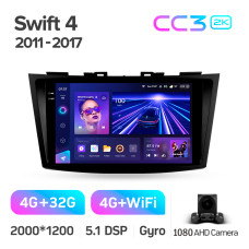Штатна магнітола Teyes CC3 4+32 Gb Suzuki Swift 4 2011-2017 9" 2k