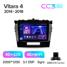 Штатная магнитола Teyes CC3 2k 4+32 Gb Suzuki Vitara 4 2014-2018 9″